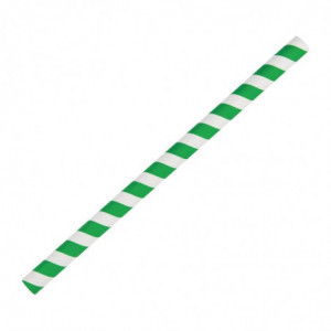 Rietjes voor smoothies van papier - Groen - L 210mm - Set van 250 - Fiesta Green