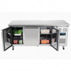 Gekoelde werkbank met 3 deuren Serie U - 417L - Polar - Fourniresto