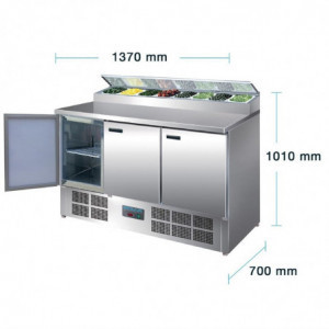 Toonbank voor het bereiden van gekoelde pizza's en salades Serie G - 390L Polar - Fourniresto