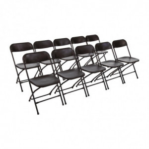 Opvouwbare zwarte stoelen - Set van 10 - Bolero - Fourniresto