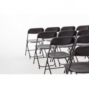 Black Folding Chairs - Set of 10 - Bolero - Fourniresto