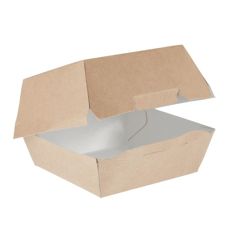 Kompostierbare Standard-Burgerboxen aus Kraftpapier - B 108 mm - Packung mit 250 Stück - Colpac