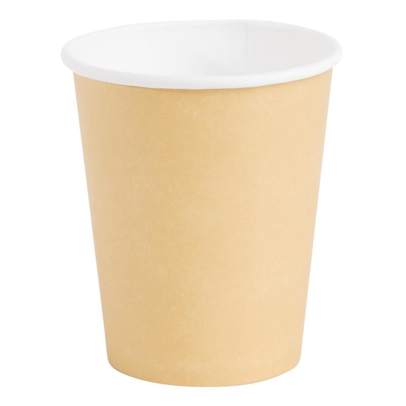 Disposable Cups Hot Drinks Brown 225ml Pack of 1000 Fiesta