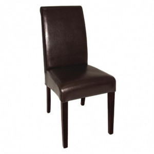 Stühle aus schwarzem Kunstleder mit gebogenem Rücken - Bolero - Fourniresto