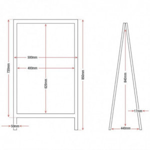 Gehwegschild Holzrahmen 850 x 500 mm - Olympia - Fourniresto