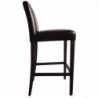 High bar stool with backrest in faux leather - Dark brown - Bolero - Fourniresto