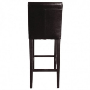 High bar stool with backrest in faux leather - Dark brown - Bolero - Fourniresto