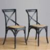 Wooden Chairs with Crossed Backrest - Black - Bolero - Fourniresto