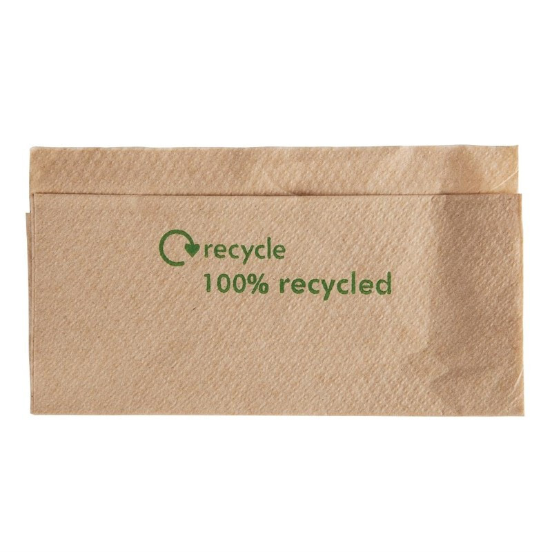 Servetten 1-laags van gerecycled papier met dispenser 320 x 300mm - Set van 6000 - FourniResto