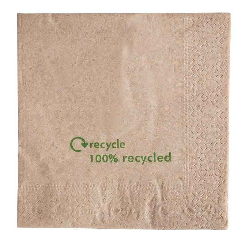 Zweilagige Servietten aus recyceltem Papier - Packung mit 2000 Stück - FourniResto