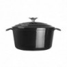 Large Black Round Casserole Dish - 4L - Vogue