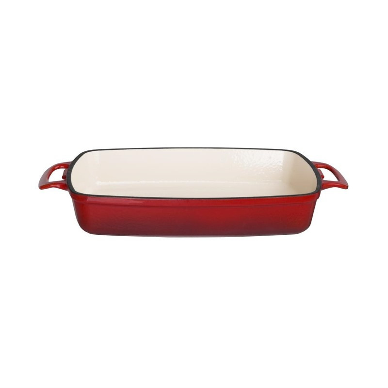 Gietijzeren rechthoekige rode braadpan 1,8L - Vogue - Fourniresto