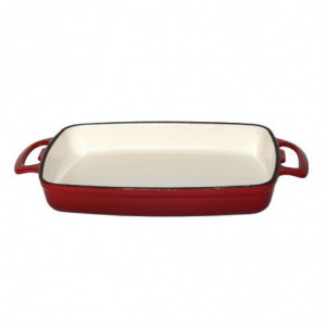 Rectangular Red Cast Iron Dish 1.8L - Vogue - Fourniresto