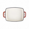 Plat En Fonte Rectangulaire Rouge 1,8L - Vogue - Fourniresto