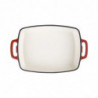 Rectangular Red Cast Iron Dish - 2.8L - Vogue
