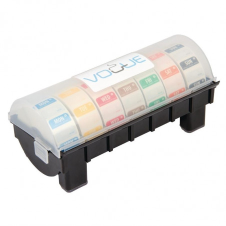 Food Soluble Color Code Labels Kit with Plastic Dispenser - Set of 7 Rolls - Vogue