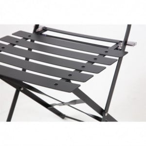 Stalen Terrasstoelen - Zwart - Set van 2 - Bolero - Fourniresto
