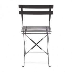 Stalen Terrasstoelen - Zwart - Set van 2 - Bolero - Fourniresto