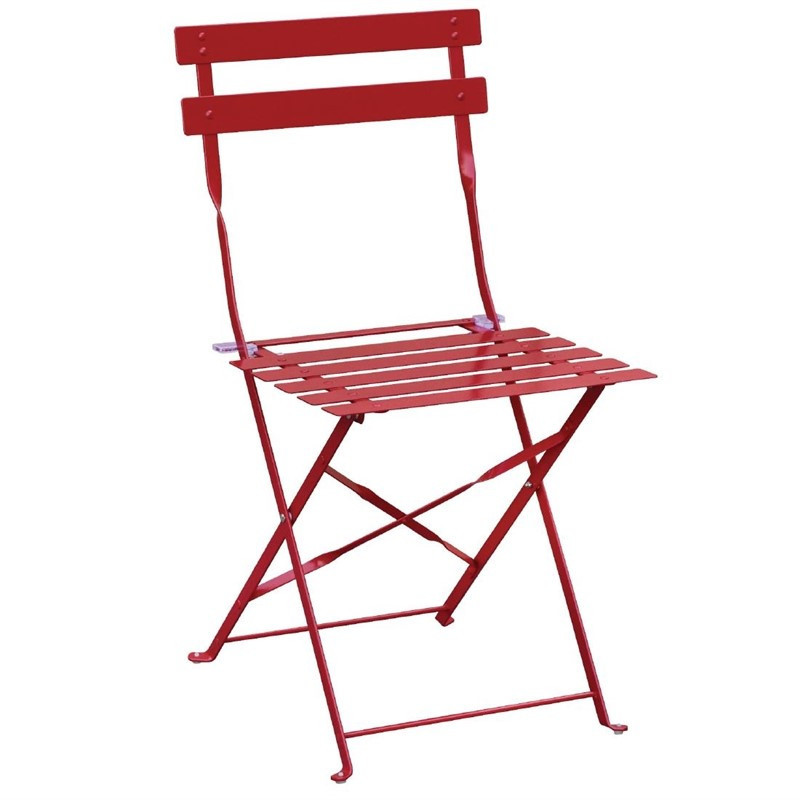 Terrasstoelen van staal - rood - set van 2 - Bolero - Fourniresto