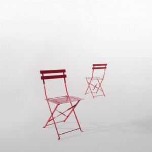 Steel Terrace Chairs - Red - Set of 2 - Bolero - Fourniresto