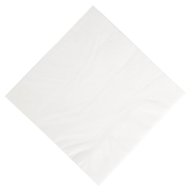 Wegwerp witte composteerbare lunchservetten - 3-laags - 400 x 400 - Pak van 1000 - FourniResto