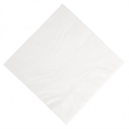 Serviettes Déjeuner Ouate Blanches Compostables - 3 Plis - 400 x 400 - Lot de 1000 - FourniResto