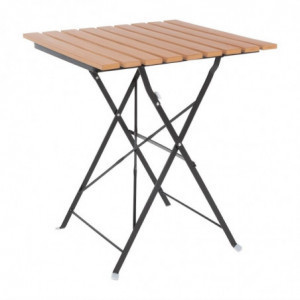 Table bistro carrée en imitation bois - 600mm - Bolero - Fourniresto