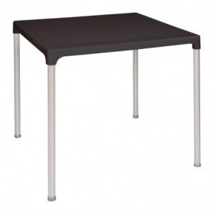 Vierkante tafel met zwarte aluminium poten 750mm - Bolero - Fourniresto