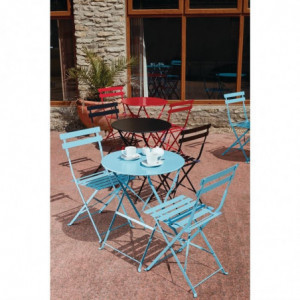 Chaises de terrasse en acier - bleu turquoise - Lot de 2 - Bolero - Fourniresto
