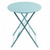 Table de terrasse ronde en acier - bleu turquoise - 595mm - Bolero - Fourniresto