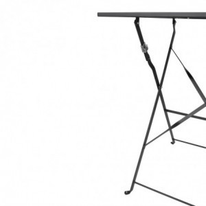 Quadratischer schwarzer Stahlgartentisch - 600 mm - Bolero - Fourniresto