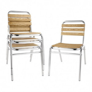 Bistro chairs ash and aluminum - Bolero - Fourniresto