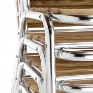 Bistrostoelen essen en aluminium - Set van 4 - Bolero - Fourniresto