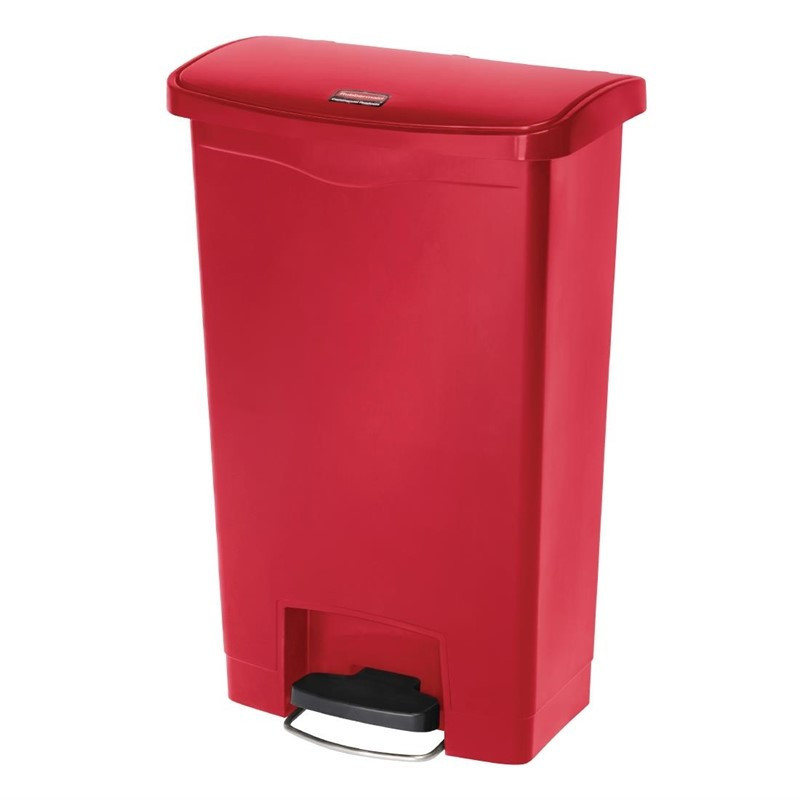 Prullenbak met pedaal aan de voorkant Slim Jim Rood - 50L - Rubbermaid