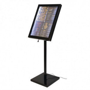 Black LED illuminated display stand - Securit - Fourniresto
