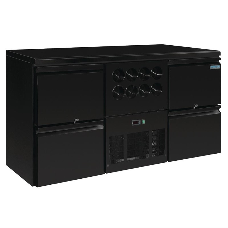 Back-Bar Series U 4 Drawers and Wine Cooler for 8 Bottles - 380L - Polar