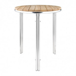 Ronde tafel van essen en aluminium 600mm - Bolero - Fourniresto