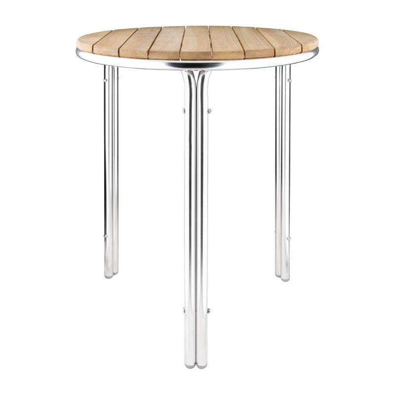 Ronde tafel van essen en aluminium 600mm - Bolero - Fourniresto