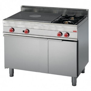 Plaque Coup De Feu Gas 650 en 2 Sterke Vuren Op Gasoven en Gesloten Kast 650 - Gastro M
