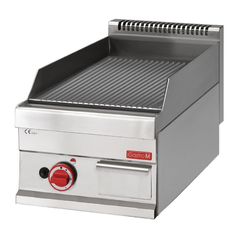 Plancha Gas 650 met Geribbelde Plaat - Gastro M