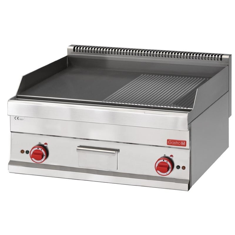 Elektrische Plancha met Half Gladde Half Geribbelde Plaat - L 700 x D 650 mm - Gastro M - Fourniresto