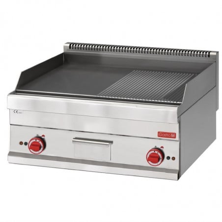 Elektrische Plancha mit halb glatter, halb gerillter Platte - L 700 x T 650 mm - Gastro M - Fourniresto