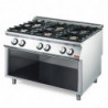 Fornuis Gas 6 Sterke Brander 700 Op Open Kast - Gastro M