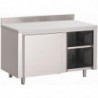 Meuble en Inox avec Portes Coulissantes et Dosseret-L 1800 x P 700mm - Gastro M