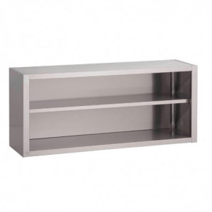 Wandschrank aus Edelstahl, offen - B 800 x T 400 mm - Gastro M