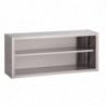 Wandschrank aus Edelstahl offen - B 2000 x T 400mm - Gastro M