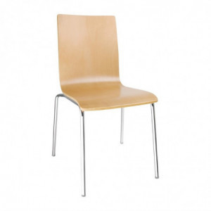Stuhl mit quadratischer Rückenlehne in Naturfarbe - 4er-Pack - Bolero - Fourniresto