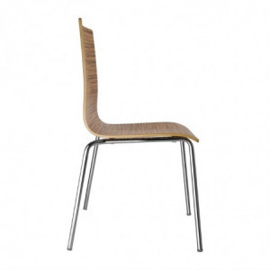Stuhl mit quadratischer Rückenlehne Zebrano - 4er-Set - Bolero - Fourniresto
