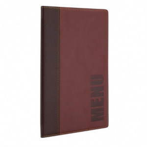 Contemporary A4 Dark Red Menu Cover - Securit - Fourniresto