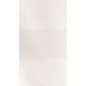 White cotton napkins with satin stripe - Set of 10 - Mitre Luxury - Fourniresto